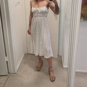Aritzia Wilfred White Linen Genoa Midi Dress Size XS